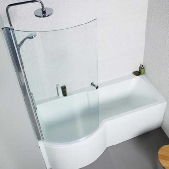 Studio Bathroom Suite 1700mm LH Shower Bath Basin and Close Coupled Toilet