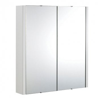 Nuie Parade 2-Door Mirrored Cabinet 600mm Wide - Gloss White