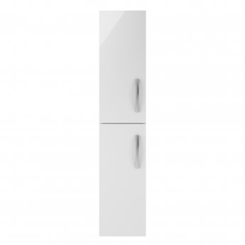 Nuie Athena Wall Hung 2-Door Tall Unit 300mm Wide - Gloss White