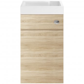 Nuie Athena Basin and WC Toilet Combination Unit 500mm Wide - Natural Oak