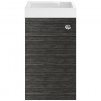 Nuie Athena Toilet and Basin Combination Unit 500mm Wide - Charcoal Black Woodgrain