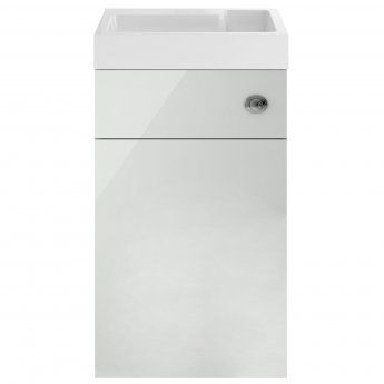 Nuie Athena Toilet and Basin Combination Unit 500mm Wide - Gloss Grey Mist