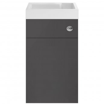 Nuie Athena Basin and WC Toilet Combination Unit 500mm Wide - Gloss Grey