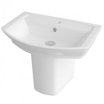 Nuie Clara Bathroom Suite Close Coupled Toilet and Basin 650mm - 1 Tap Hole