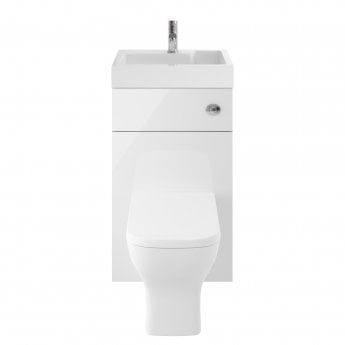 Nuie Athena Toilet and Basin Combination Unit 500mm Wide - Gloss White