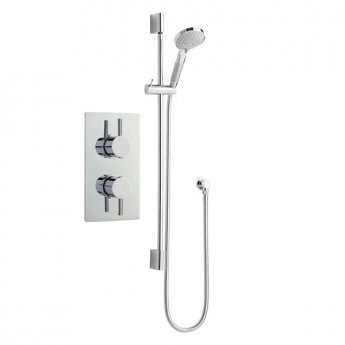 Nuie Rectangular Twin Valve Concealed Mixer Shower with Slider Rail Kit