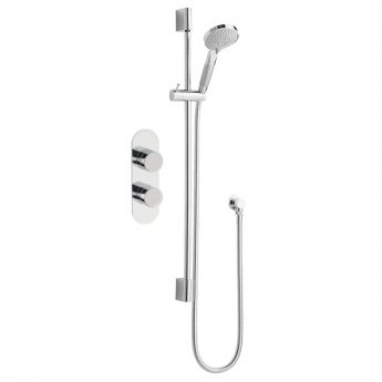 Nuie Rounded Twin Valve Concealed Shower Mixer Slider Rail Kit | Product Image