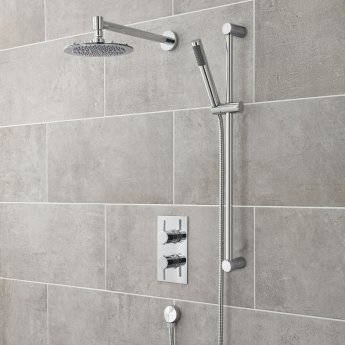 Nuie Contemporary Wall Mounted Shower Arm 328mm Length - Chrome