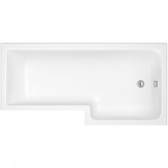 Nuie Square L-Shaped Shower Bath 1600mm x 700mm/850mm - Right Handed