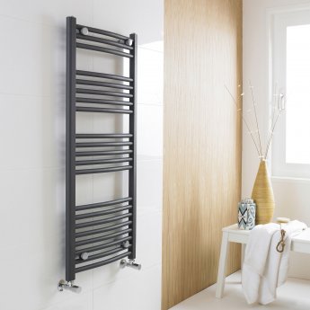 Nuie Crescent Anthracite Heated Ladder Towel Rail