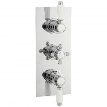 Nuie Traditional Concealed Shower Valve with Slider Rail Kit and Fixed Shower Head - Chrome