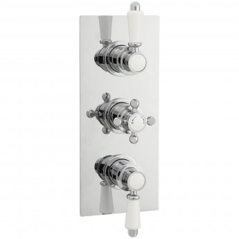 Nuie Edwardian Concealed Shower Valve Triple Handle - Chrome