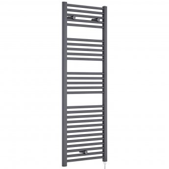 Nuie Electric Heated Towel Rail 1375mm H x 480mm W - Anthracite