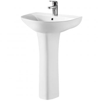 Nuie Freya Basin and Full Pedestal 550mm Wide - 1 Tap Hole