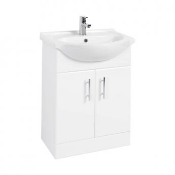 Nuie Freya Complete Furniture Suite with Vanity Unit and P-Shaped Shower Bath 1700mm RH