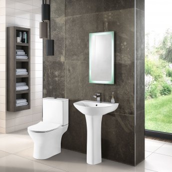 Nuie Freya Basin and Full Pedestal 550mm Wide - 1 Tap Hole