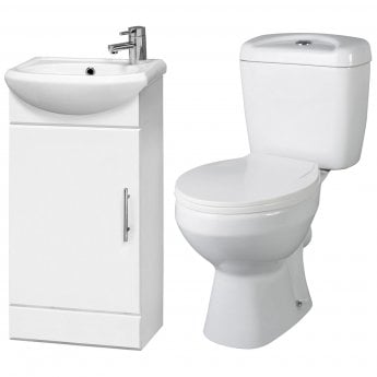 Nuie Melbourne Furniture Bathroom Suite, Nuie Cloakroom Toilet And Vanity Unit Set