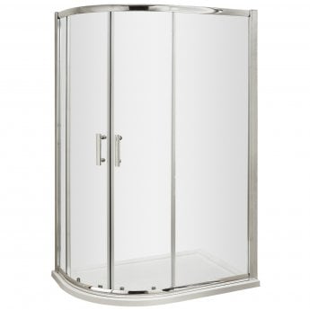 Nuie Pacific Offset Quadrant Shower Enclosure 900mm x 760mm - 6mm Glass