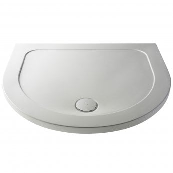 Nuie Pearlstone Bespoke D-Shaped Shower Tray 1050mm x 950mm - White