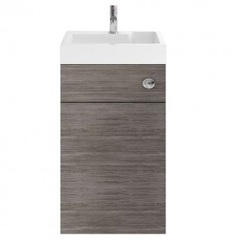 Nuie Athena Toilet and Basin Combination Unit 500mm Wide - Anthracite Woodgrain