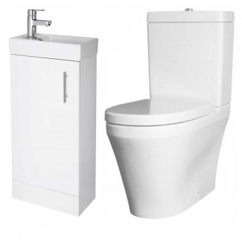 Nuie Bathroom Suite with Floor Standing Vanity Unit 400mm - 1 Tap Hole | Product Image