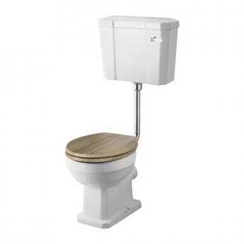 Nuie Richmond Traditional Bathroom Suite Low Level Toilet 500mm Basin 2TH - Natural Walnut Seat