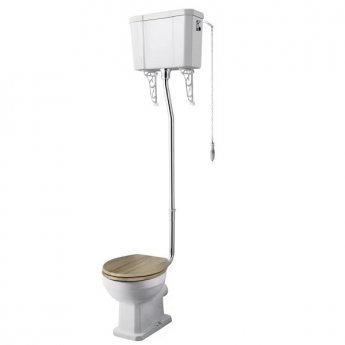 Nuie Richmond Traditional Bathroom Suite High Level Toilet 595mm Basin - 1 Tap Hole