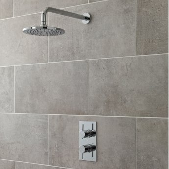 Nuie Round Fixed Shower Head 200mm Diameter - Chrome