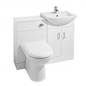 Nuie Saturn Combination Furniture Pack with Square Basin and WC Unit - 1 Tap Hole