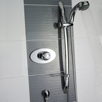 Nuie Concealed Sequential Shower Mixer with Slider Rail Kit - Chrome
