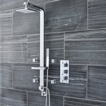 Nuie Volt Concealed Shower Valve Triple Handle with Diverter - Chrome