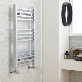 Nuie Level Square Bar Heated Ladder Towel Rail