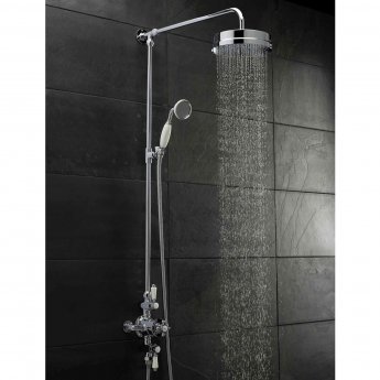 Nuie Victorian Exposed Shower Valve Triple Handle - Chrome