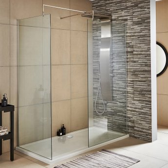 Nuie Walk-In Shower Enclosure 1700mm x 800mm (1200mm+800mm Glass) with Tray