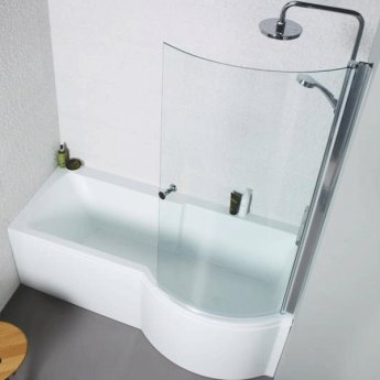 Prestige Adapt P Shaped Shower Bath with Panel and Screen 1500mm x 700mm/850mm Right Handed