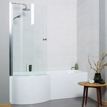 Prestige Adapt P-Shaped Shower Bath with Panel and Screen 1700mm x 700mm/850mm Left Handed