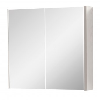 Prestige Arc 2-Door Mirror Bathroom Cabinet 600mm H x 600mm W - Matt Cashmere