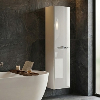 Prestige Arc 350mm Wall Hung 2-Door Tall Storage Unit | Product Image