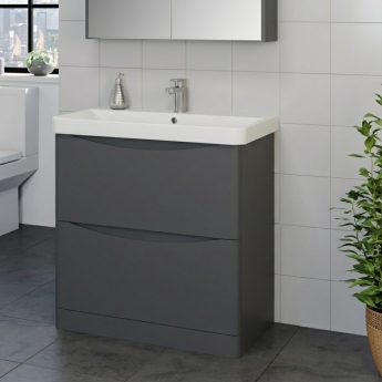 Prestige Arc 800mm 2-Drawer Floor Standing Vanity Unit | Product Image