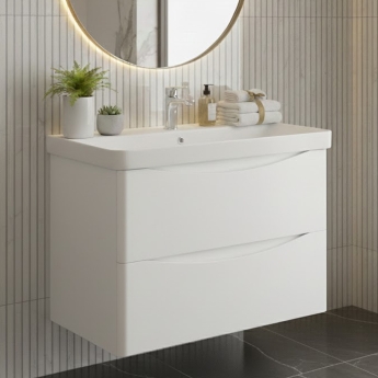 Prestige Arc 800mm 2-Drawer Wall Hung Vanity Unit | Product Image