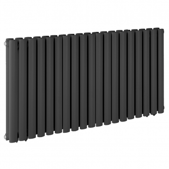 Prestige Aspen Double Designer Horizontal Radiator 600mm H x 1140mm W - Anthracite