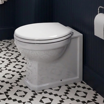 Prestige Astley Traditional Back to Wall Toilet (inc White Soft Close Seat) | Product Image