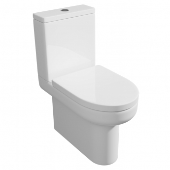 Prestige Bijoux Rimless Close to Wall Close Coupled Toilet with Push Button Cistern - Soft Close Seat