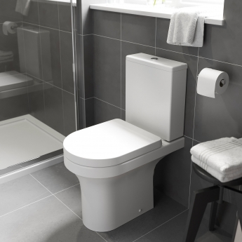 Prestige Bijoux Rimless Close Coupled Toilet with Push Button Cistern - Soft Close Seat