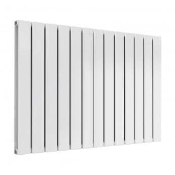 Prestige Boston Double Designer Horizontal Radiator 600mm H x 910mm W - Gloss White | Product Image