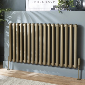 Prestige Calgary Horizontal Aluminium Radiator 600mm H x 1360mm W - Bronze | Product Image