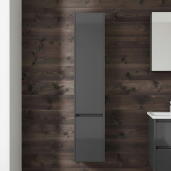 Prestige City Wall Mounted Tall Storage Unit 350mm Wide - Storm Grey Gloss | Product Image