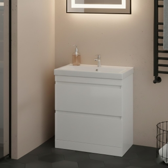 Prestige City 800mm 2-Drawer Floor Standing Vanity Unit | Product Image
