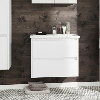 Prestige City 600mm 2-Drawer Wall Hung Vanity Unit | Product Image