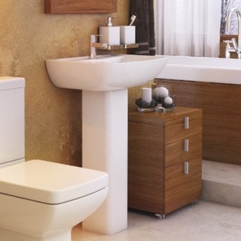 Prestige Pure Basin with Full Pedestal 550mm Wide 1 Tap Hole